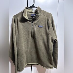 Patagonia Men's Zip-Up Sweater in Olive Green